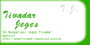 tivadar jeges business card